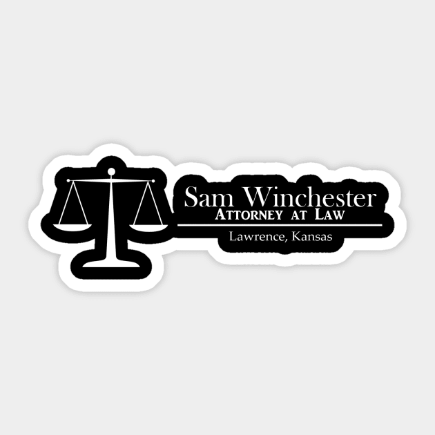 Lawyer Sam Winchester Sticker by spnarchive